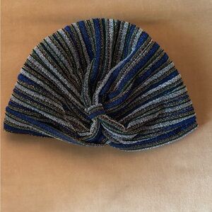 Striped Blue and Green Turban